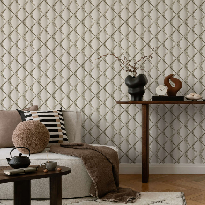Retro Diamond - Beige / Gilver