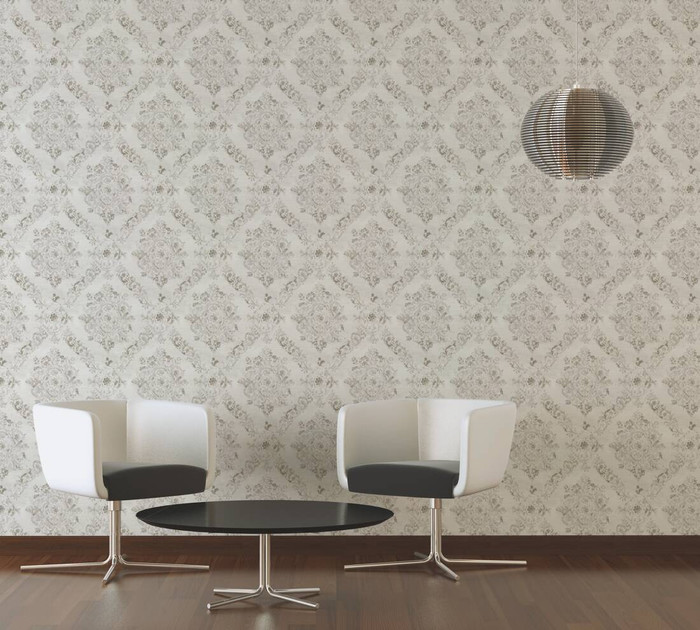 Rustic Damask - Cream / Gold