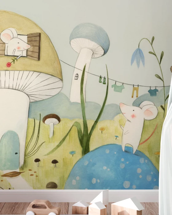Mural - Mice City Multicolour (Per Sqm)