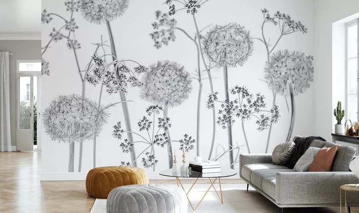 Mural - Meadow Flowers White (Per Sqm)