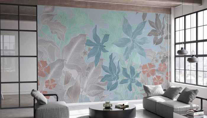 Mural - Foliage Speckled Grey (Per Sqm)