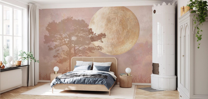 Mural - Moonlight Pine Tree (Per Sqm)