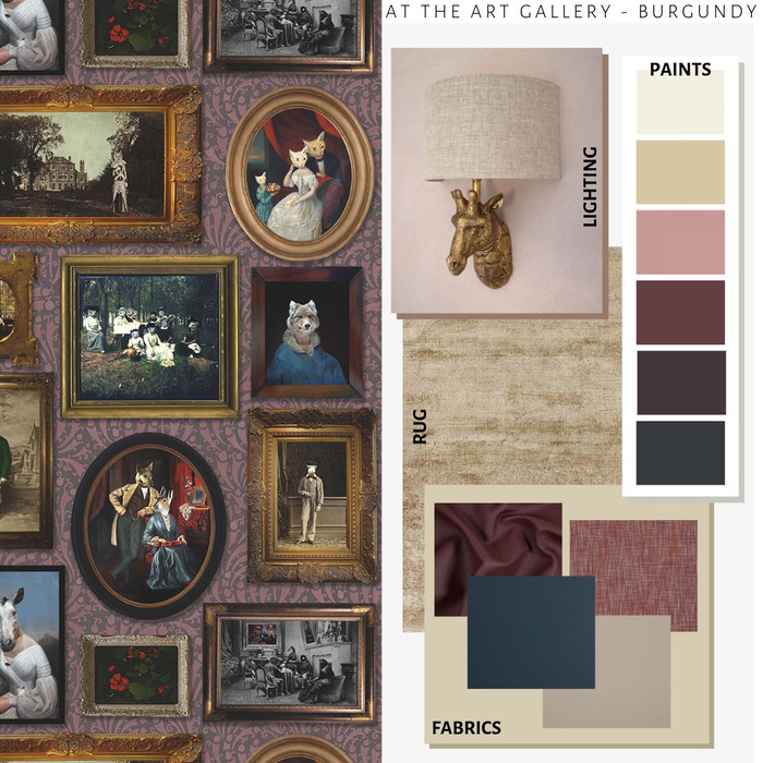 At the Art Gallery - Burgundy