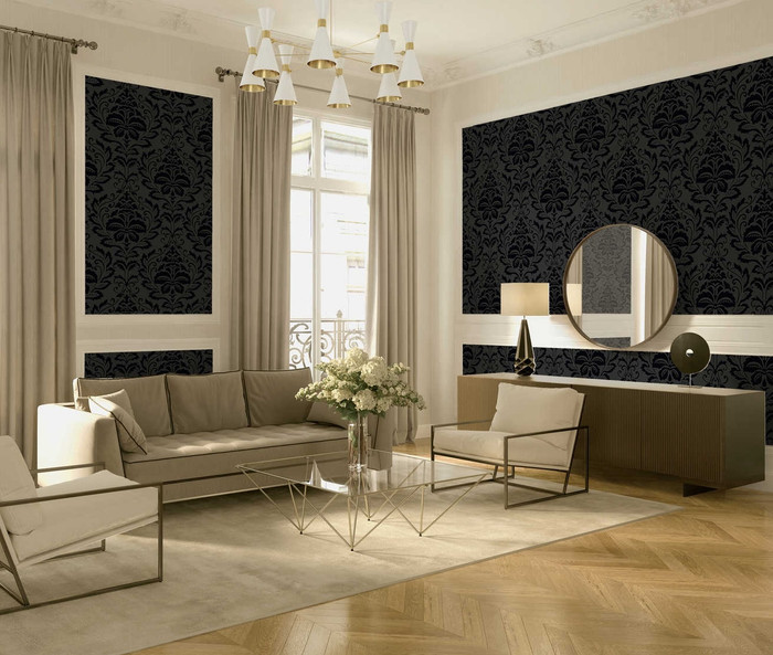 Luxe Damask - Black