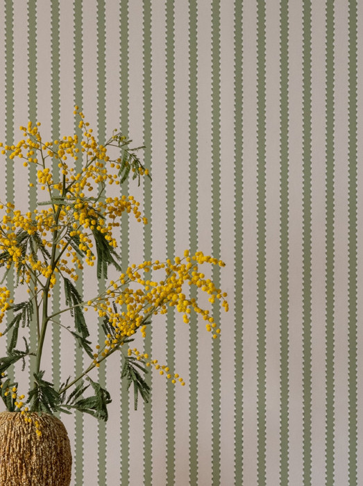 Stitched Stripe - Olive Green