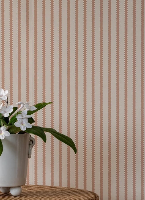 Stitched Stripe - Burnt Rose