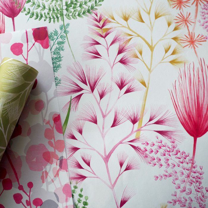 Summer Ferns - Coral / Pink