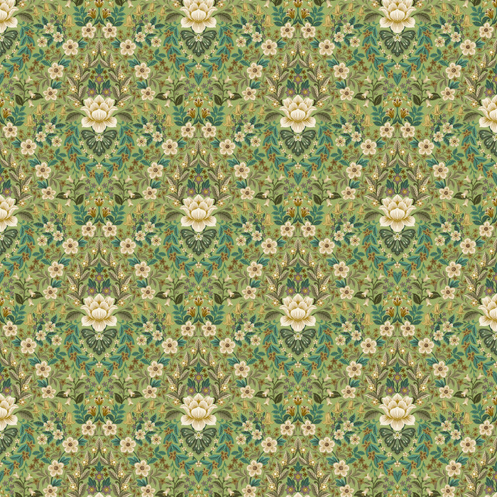 Wildflower Damask - Green