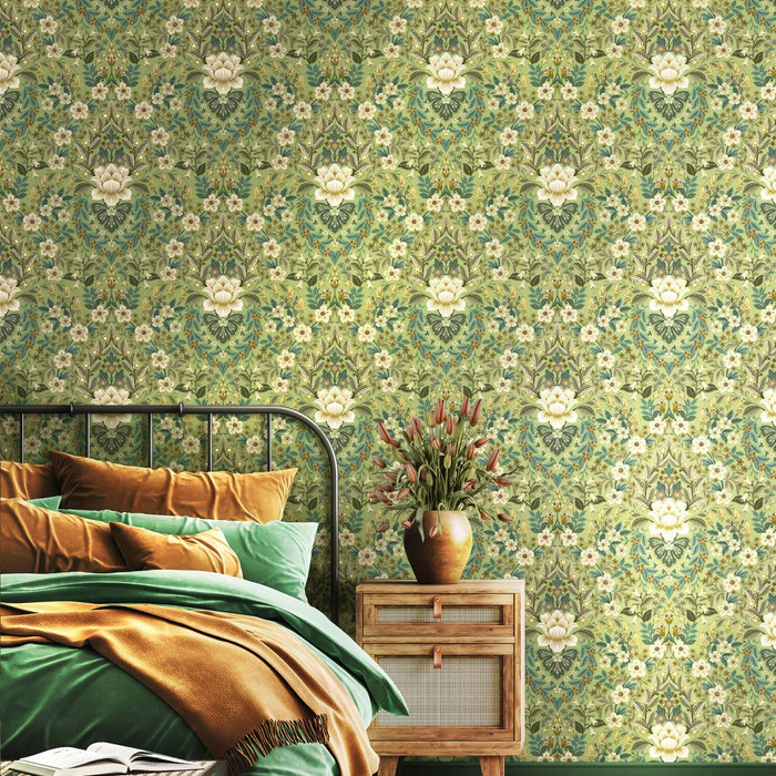 Wildflower Damask - Green