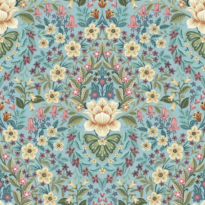 Wildflower Damask - Blue