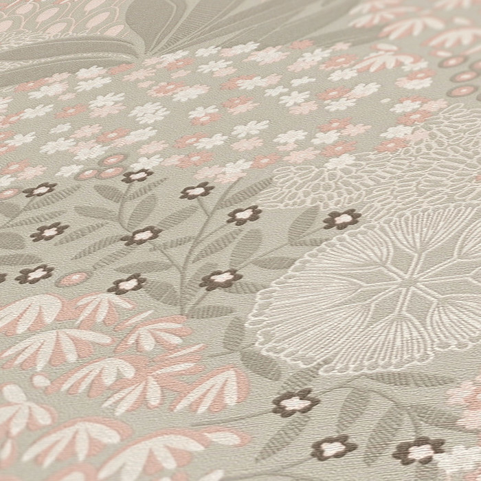 Forest Blooms - Grey / Pink