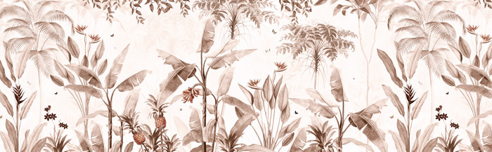 Mural - Jungle Sepia (Per Sqm)