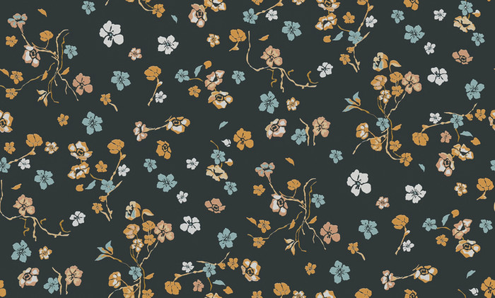 Royal Blooms - Black / Multi