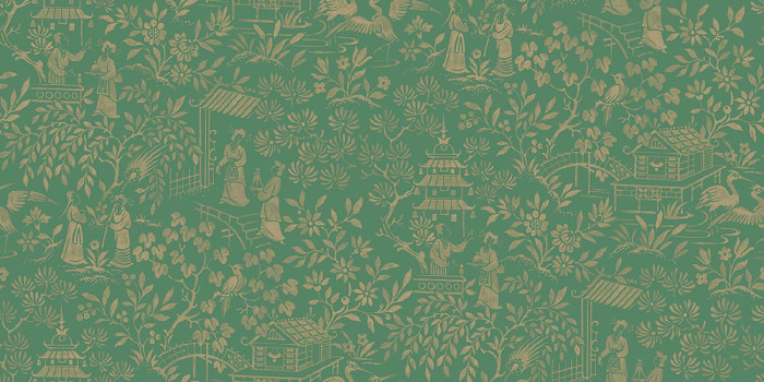 Oriental Garden - Jade Green / Gold