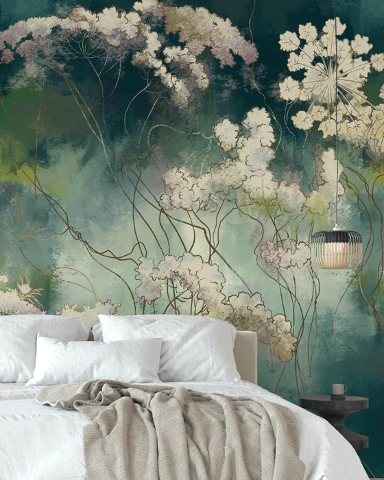 Mural - Wild Flora Green (Per Sqm)