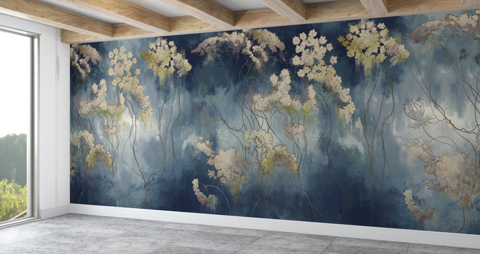 Mural - Wild Flora Blue (Per Sqm)