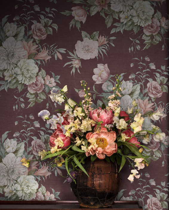 Amazon.com: Dutch Floral Wallpaper Golden Age Dark Flowers Wall Mural  (STYLE 3) : Handmade Products