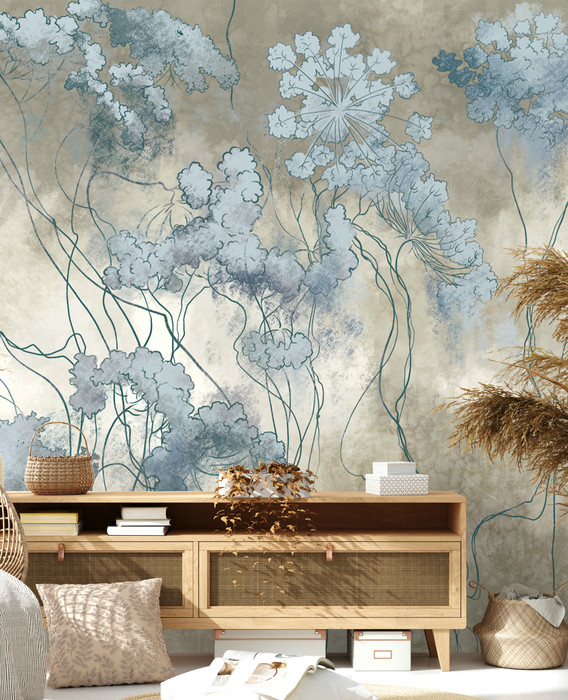 Mural - Wild Flora Gilt (Per Sqm)