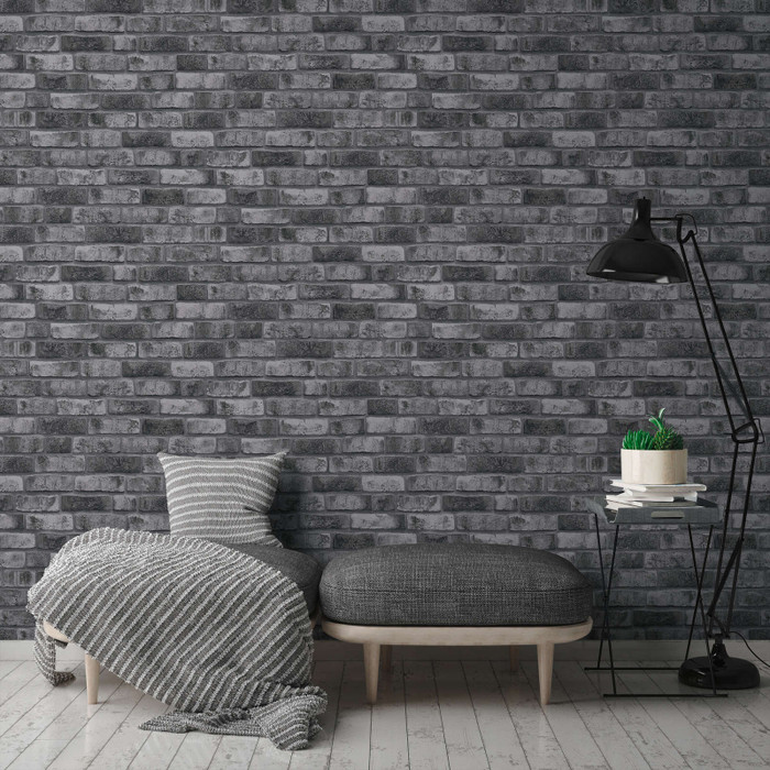 Whitewashed Brick - Grey