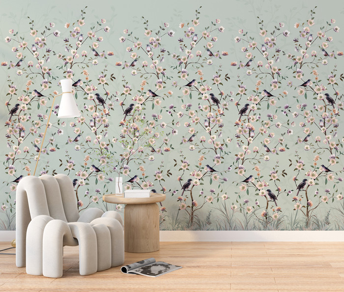 Mural - Ucello Mint (Per Sqm)