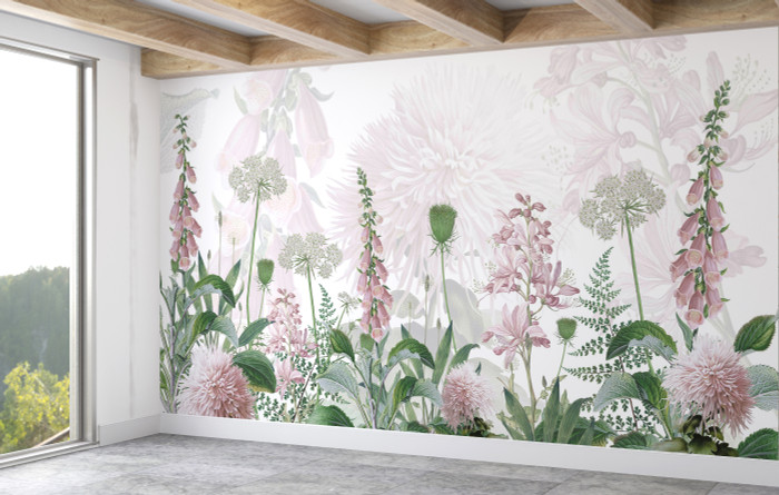 Mural - Foxglove Flowers Pink (Per Sqm)