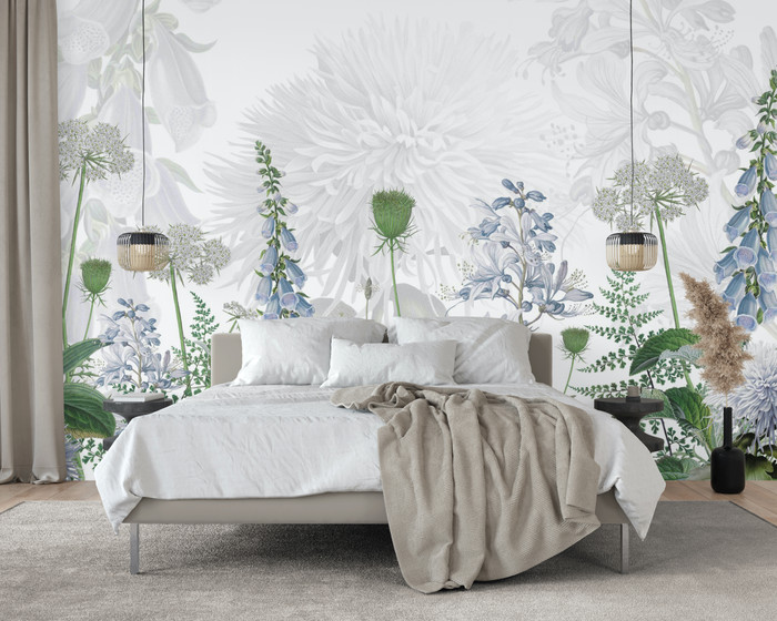 Mural - Foxglove Flowers Blue (Per Sqm)