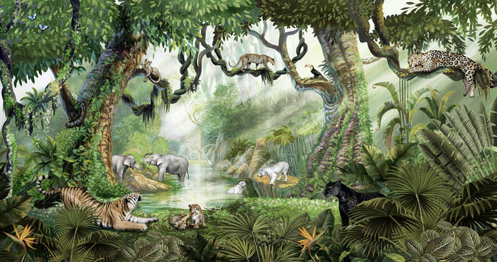 Mural - Jungle Cats (Per Sqm)