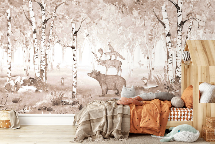 Mural - Bear King Sepia (Per Sqm)