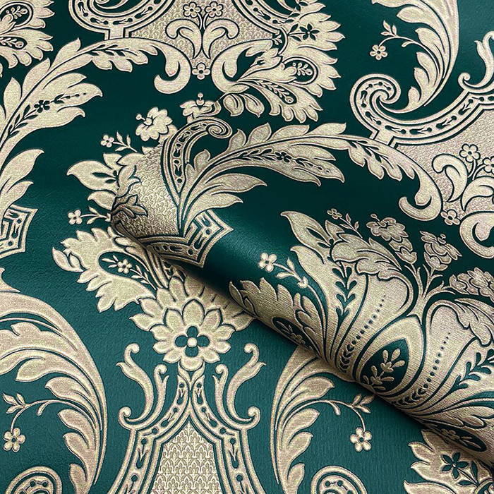 Amara Damask - Green / Gold