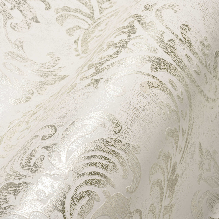 Provincial Damask - White / Gold