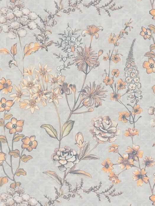 English Blooms - Grey / Orange