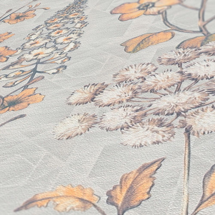 English Blooms - Grey / Orange