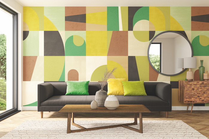 Mural - Blocky Earth / Mustard (3m x 2.4m)