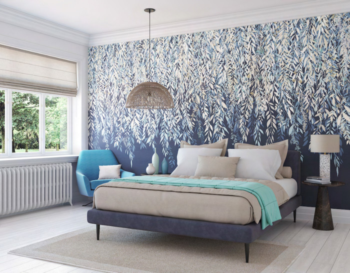 Mural - Cascading Willow Turquoise (3.5m x 2.8m)