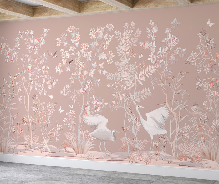 Mural - Birds Garden Pink (Per Sqm)