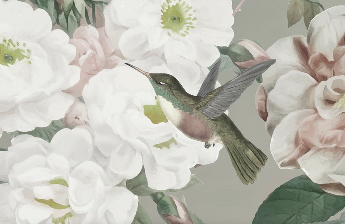 Mural - Rose Garden Birds (Per Sqm)