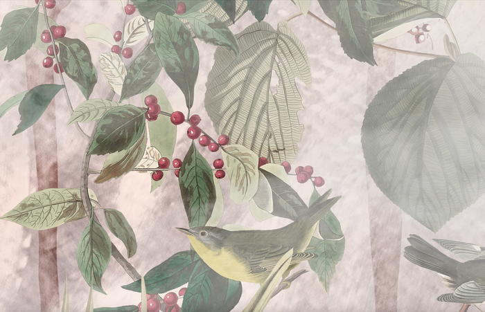 Mural - Birds & Berries (Per Sqm)