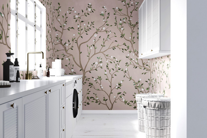 Mural - Cotton Trees Blush (Per Sqm)