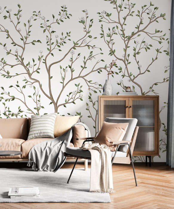 Mural - Cotton Trees White (Per Sqm)