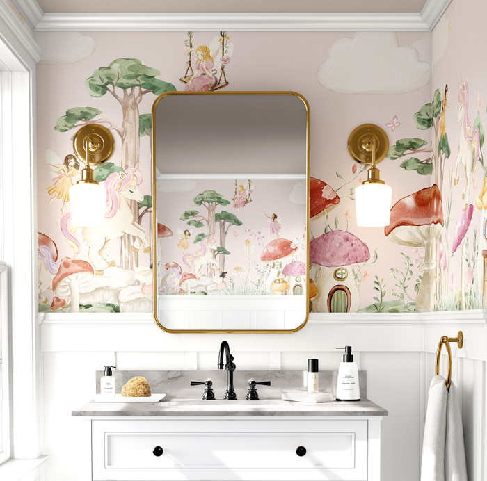 Mural - Garden Fairies Pink (Per Sqm)