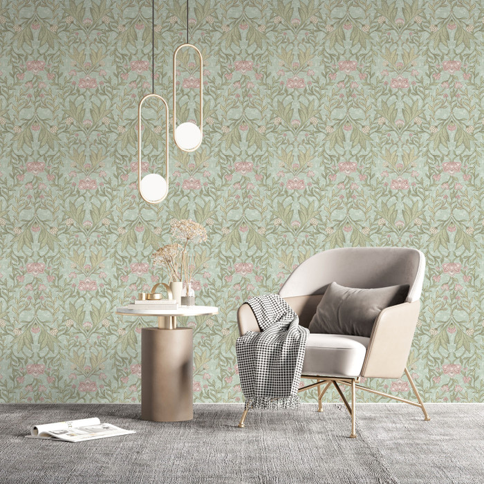 Mural - Amira Soft Teal (Per Sqm)