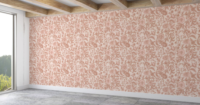 Mural - Chrysanthemum Nude Coral (Per Sqm)