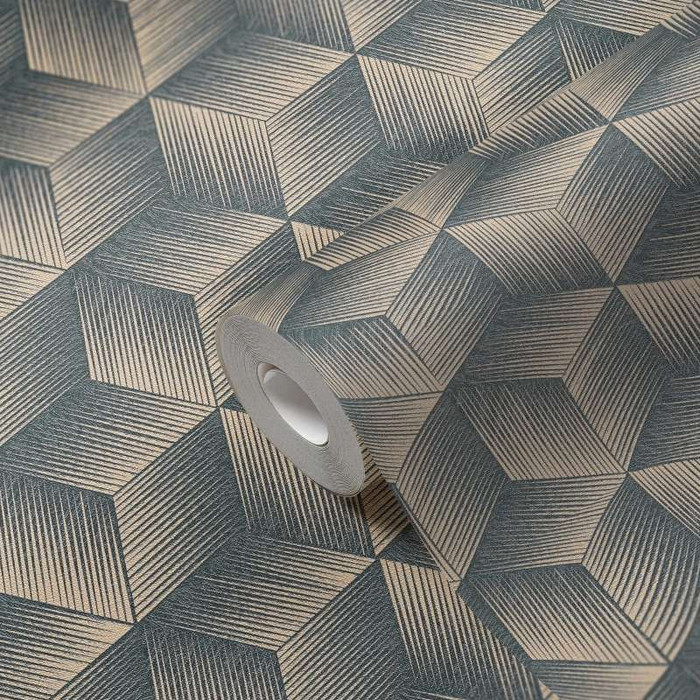 3D Wall - Blue / Beige