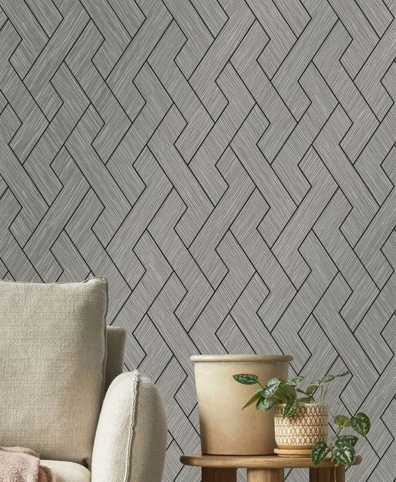 Grasscloth Geo - Slate