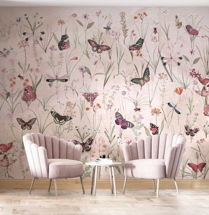 Mural - Herbs & Butterflies 2 (Per Sqm)