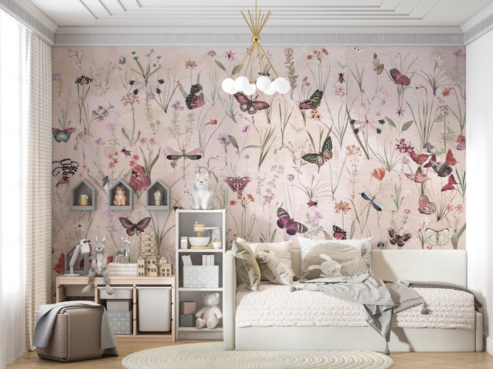 Mural - Herbs & Butterflies 2 (Per Sqm)