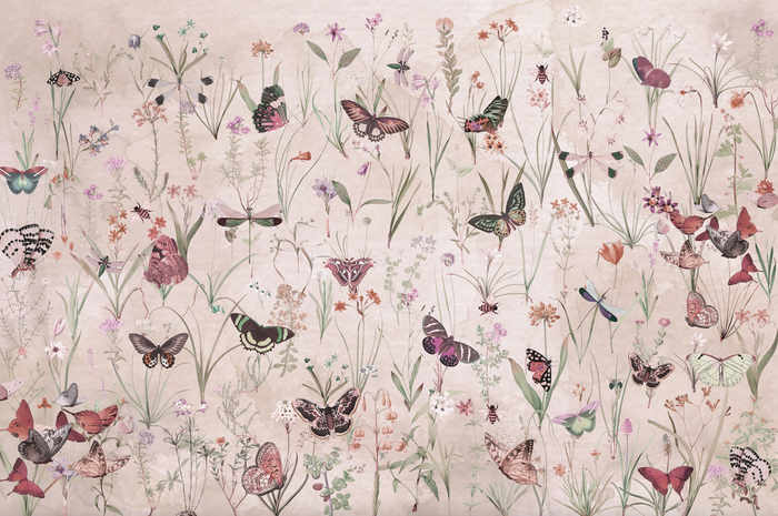 Mural - Herbs & Butterflies 2 (Per Sqm)