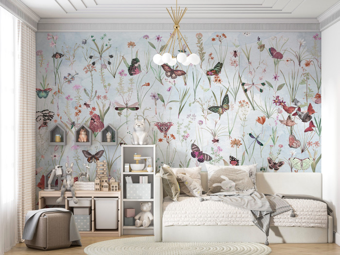 Mural - Herbs & Butterflies 3 (Per Sqm)