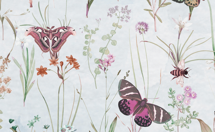 Mural - Herbs & Butterflies 3 (Per Sqm)