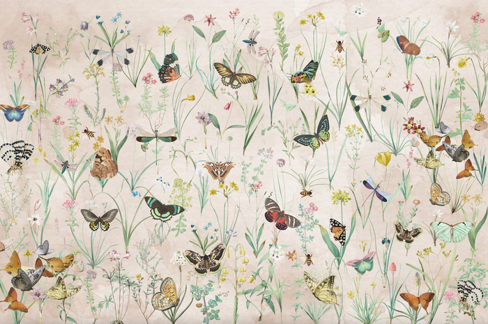 Mural - Herbs & Butterflies 4 (Per Sqm) Mural - Herbs & Butterflies 4 (Per Sqm)